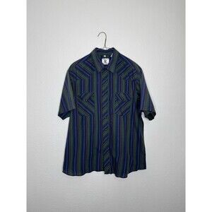 Vintage Corral West Shirt Mens XL Striped Pearl Snap 90s Brushpopper Rodeo FLAW*